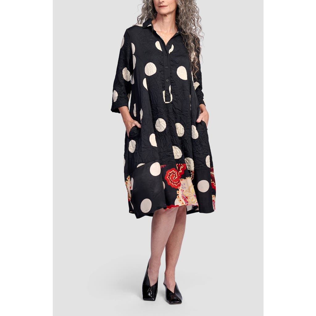 ALEMBIKA ALEMBIKA POLKA DOTS MIXED PRINT SHIRT DRESS