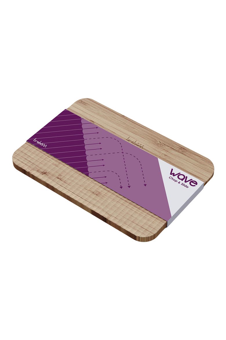 Wave Pattern Chop & Slide Large Bamboo Chopping Board, Alternate, color, PURPLE