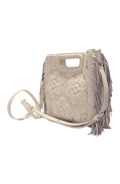 Maje Crochet-knit M Bag In Ecru