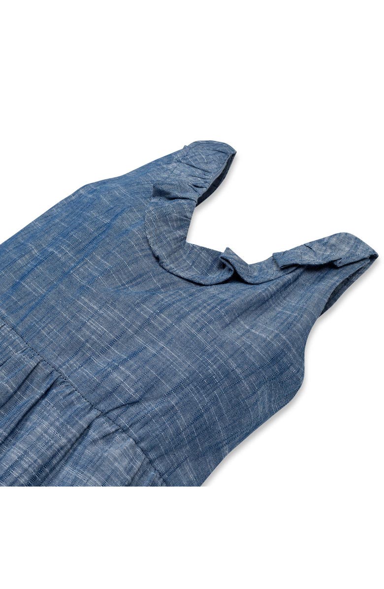 Hope & Henry Girls' Organic Ruffle Neck Jumpsuit, Toddler, Alternate, color, Chambray