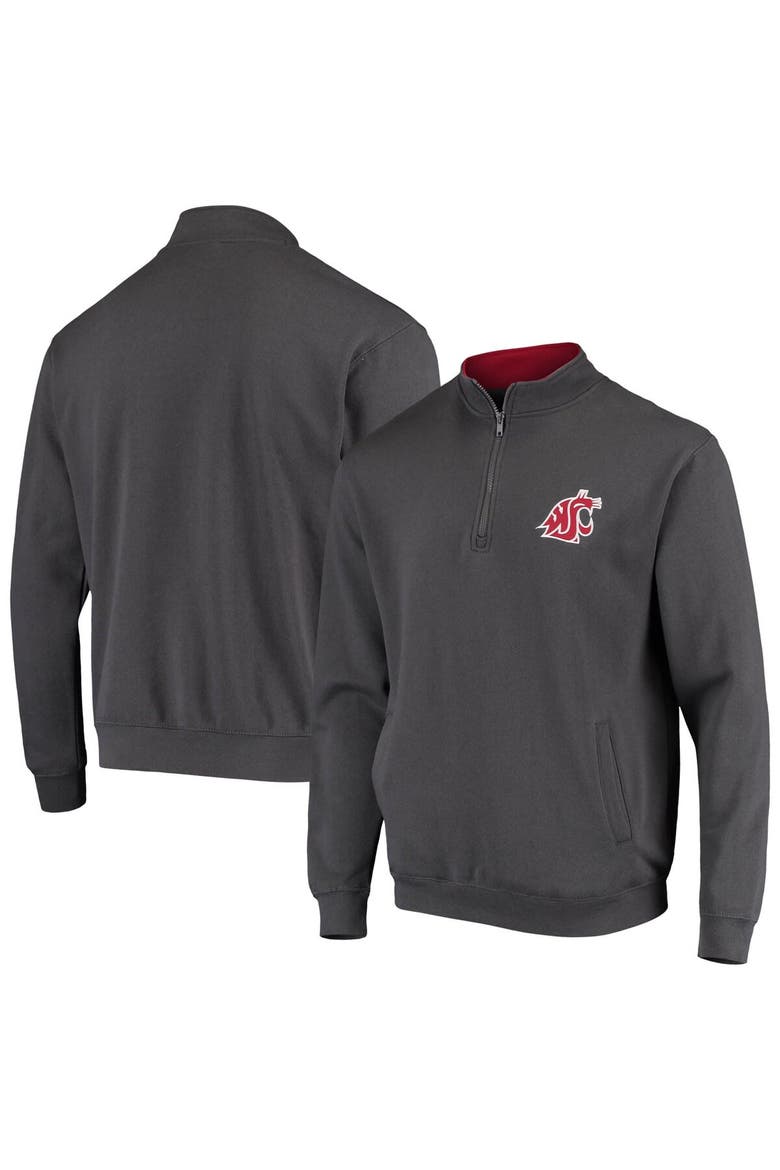 Men's Colosseum Charcoal Washington State Cougars Tortugas Logo Quarter-Zip Jacket, Main, color, Charcoal
