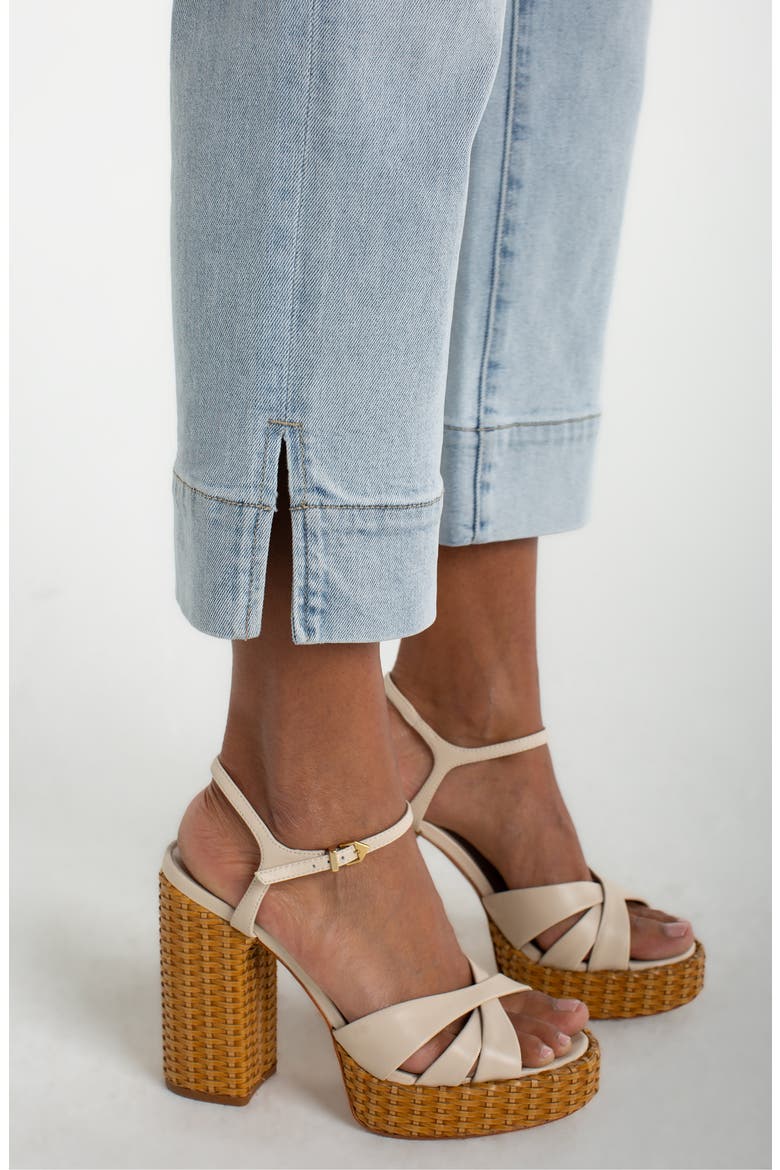 Kennedy Split Hem Crop Straight Leg Jeans, Alternate, color, BREAKWATER