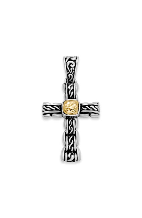 Filigree Hammered Cross Pendant