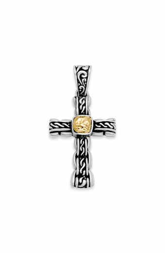 SAMUEL B. Filigree Hammered Cross Pendant