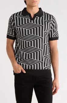 TOM BAINE Johnny Collar Knit Polo Sweater