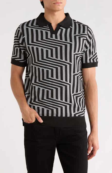 TOM BAINE Johnny Collar Knit Polo Sweater