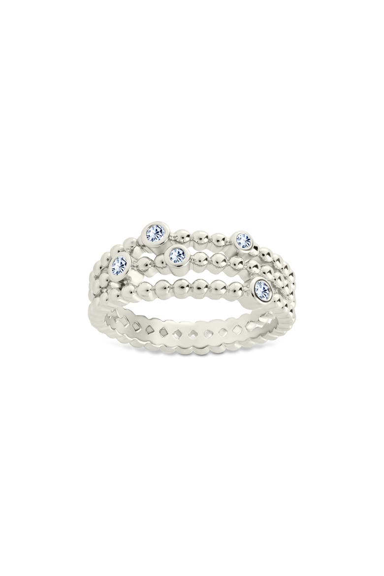 Ramona Cubic Zirconia Bubble Triple Band Ring, Main, color, SILVER