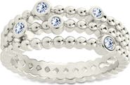 Sterling Forever Ramona Cubic Zirconia Bubble Triple Band Ring