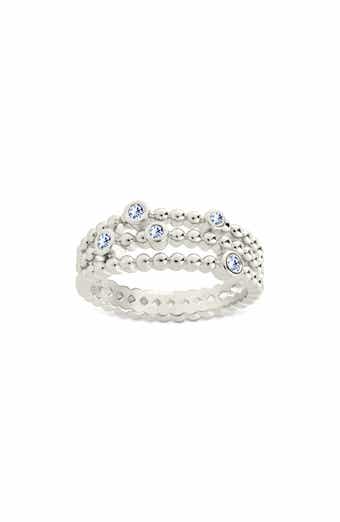 Sterling Forever Ramona Cubic Zirconia Bubble Triple Band Ring