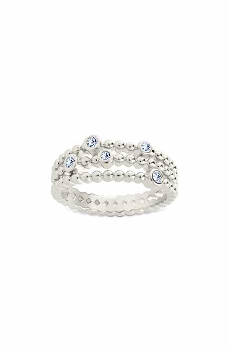 Sterling Forever Ramona Cubic Zirconia Bubble Triple Band Ring