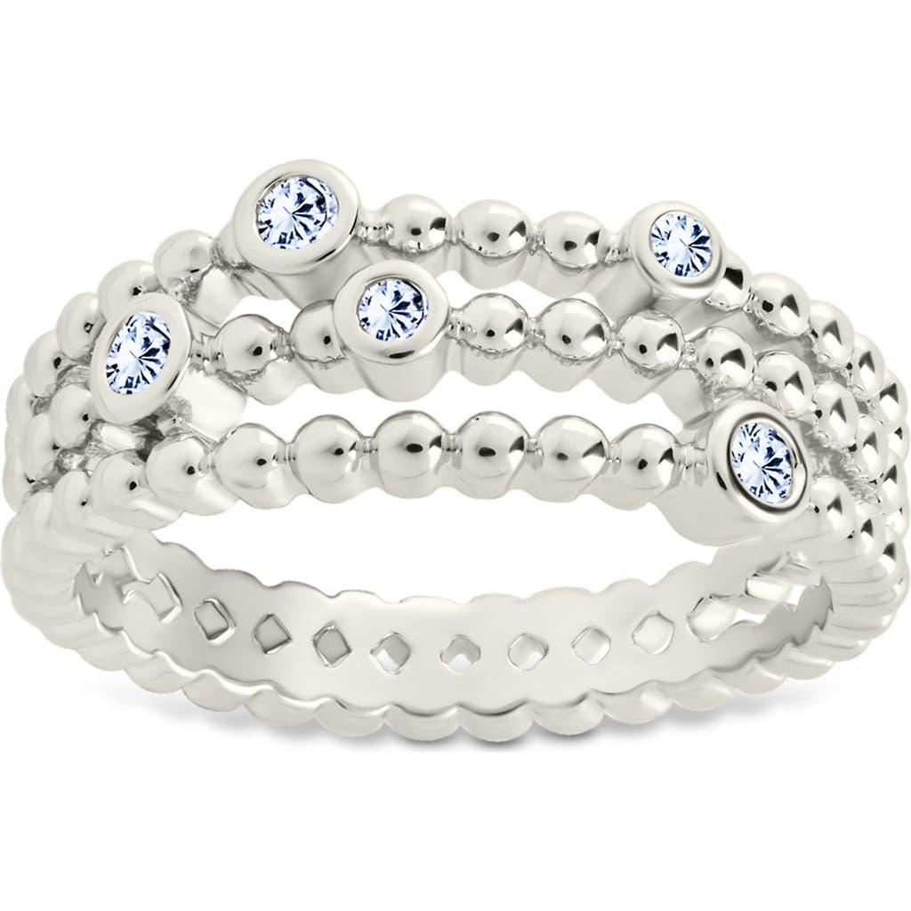 Sterling Forever Ramona Cubic Zirconia Bubble Triple Band Ring In Silver