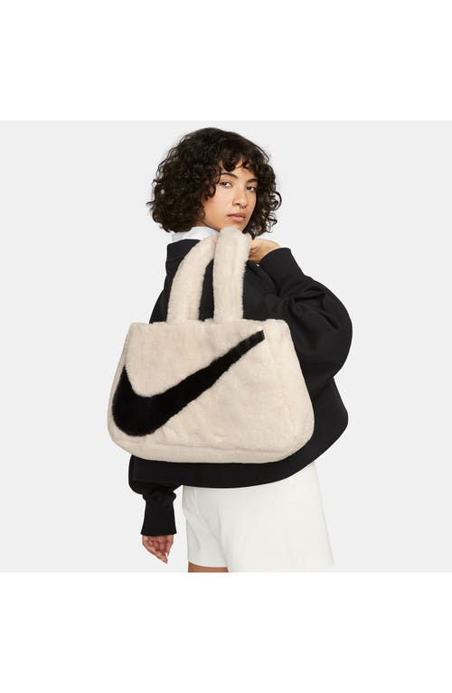 Nike Sportswear Faux Fur Tote Bag In Neutral