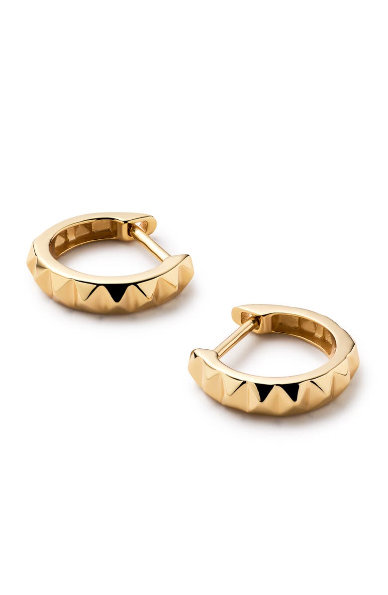 Ana Luisa Solid Yellow Gold - Pyramid Huggie Hoops, Alternate, color, Gold