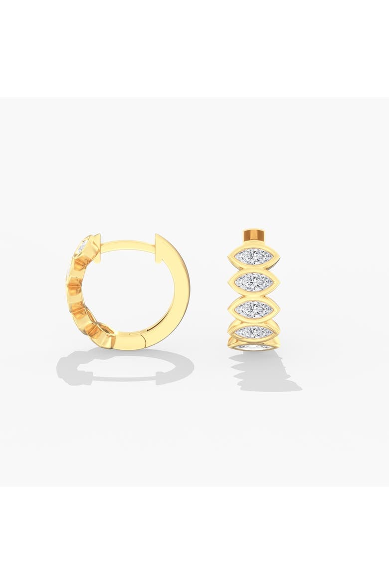 East West Marquise Bezel Lab Diamond Huggie in 14K Gold, Alternate, color, Yellow Gold