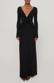 Princess Polly Lezure Plunge Long Sleeve Maxi Dress