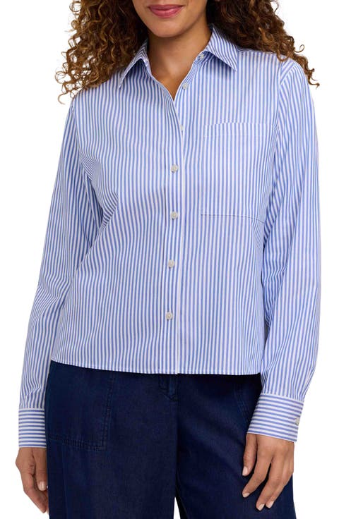 Jodie Stripe Cotton Button-Up Shirt