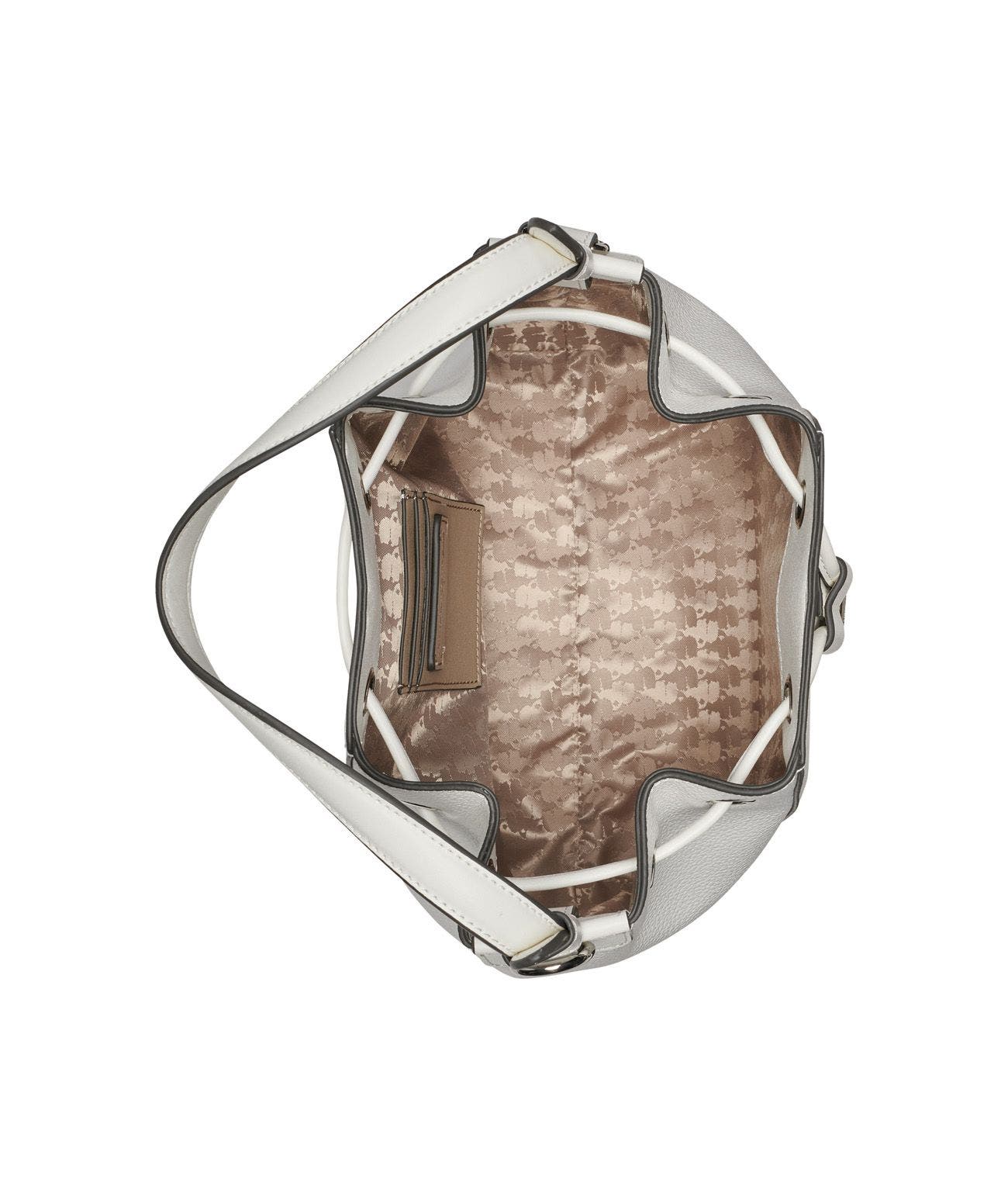 KARL LAGERFELD PARIS Adele Bucket, Alternate, color, White/Silver