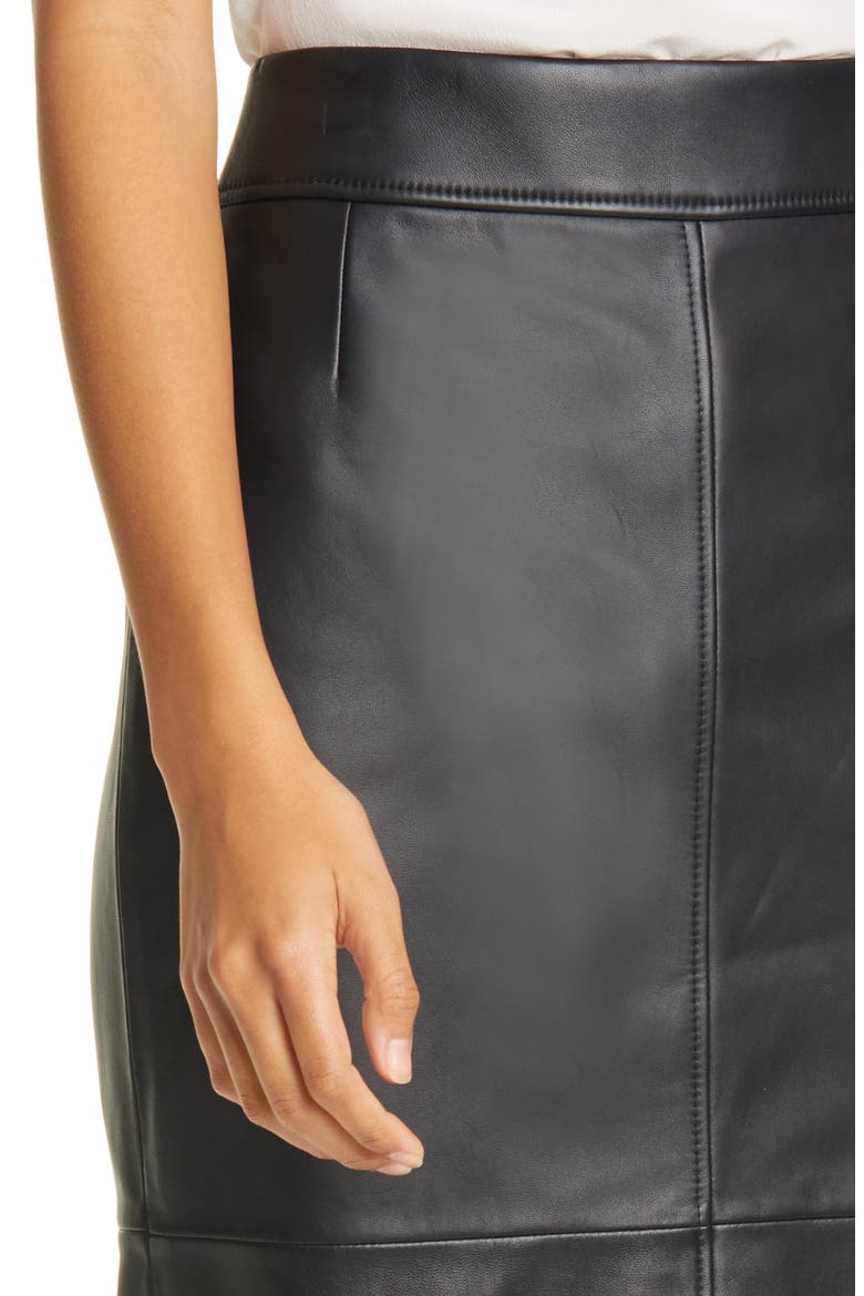 Selrita Leather Pencil Skirt, Alternate, color, BLACK