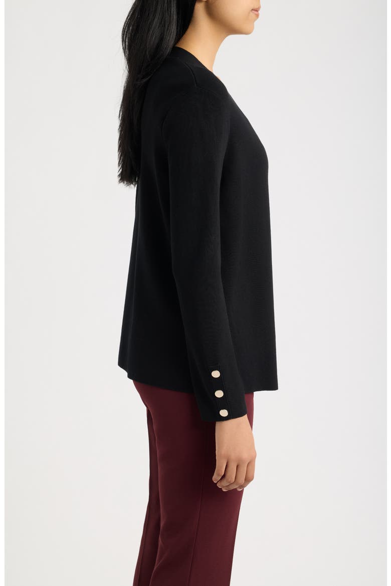 Side Slit Cardigan, Alternate, color, ANNE BLACK