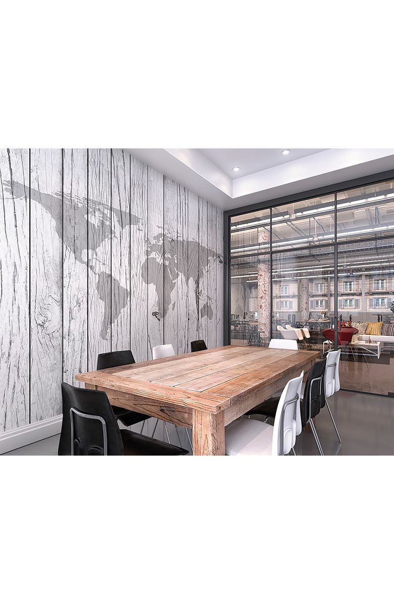 Wallpops World Map Timber Wall Mural, Alternate, color, 