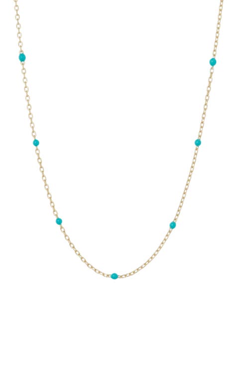 Enamel Dot Station Necklace