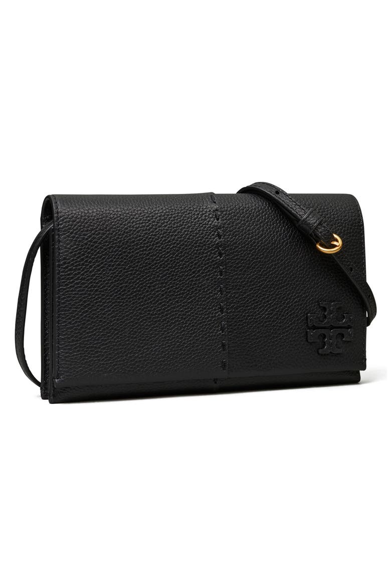 McGraw Leather Wallet Crossbody, Alternate, color, BLACK