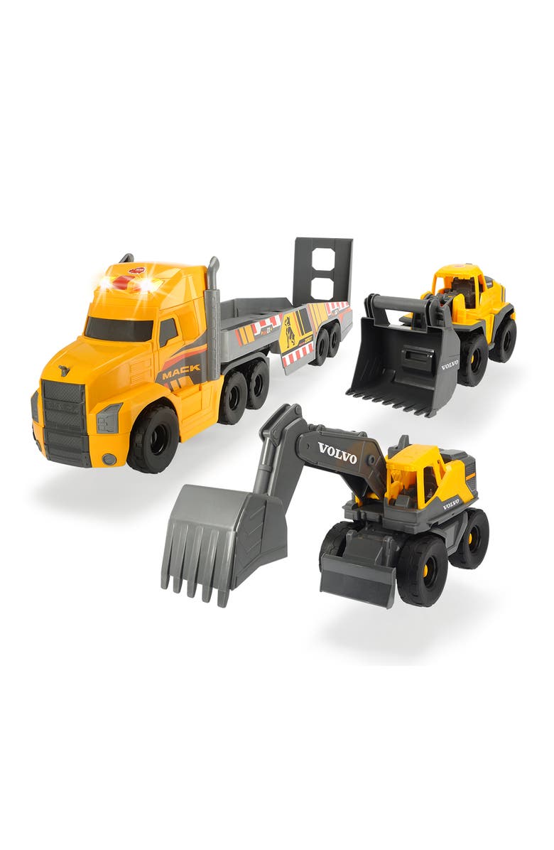 Dickie Toys HK Ltd 28 Inch Mack Truck With 2 Volvo Construction Trucks, Main, color, Multicolored