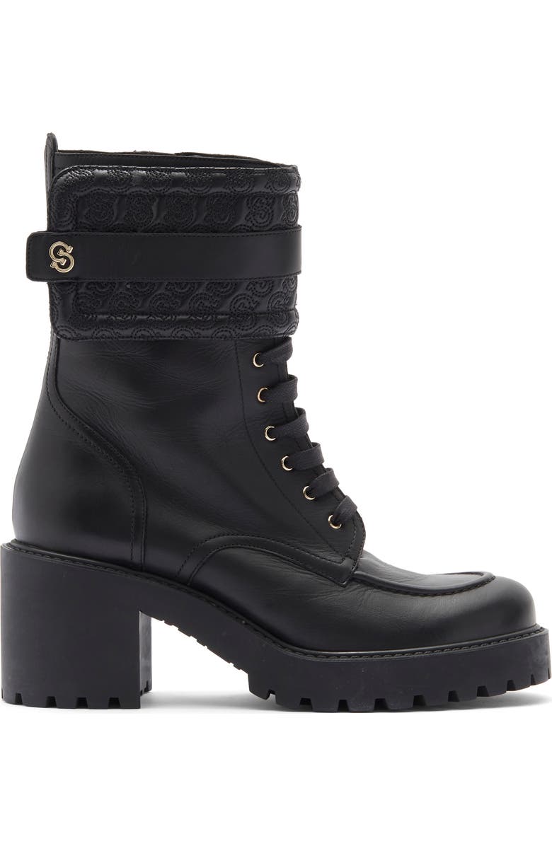 FERRAGAMO Shiraz Combat Boot, Alternate, color, Black