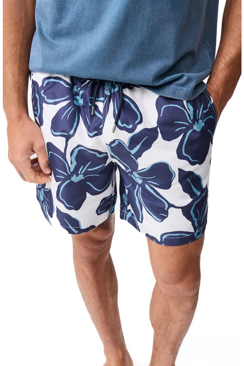 Broadford Floral Swim Trunks, Alternate, color, MARINE