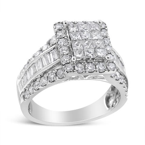 14K White Gold 2.00 Cttw Composite Head with Halo Diamond Ring