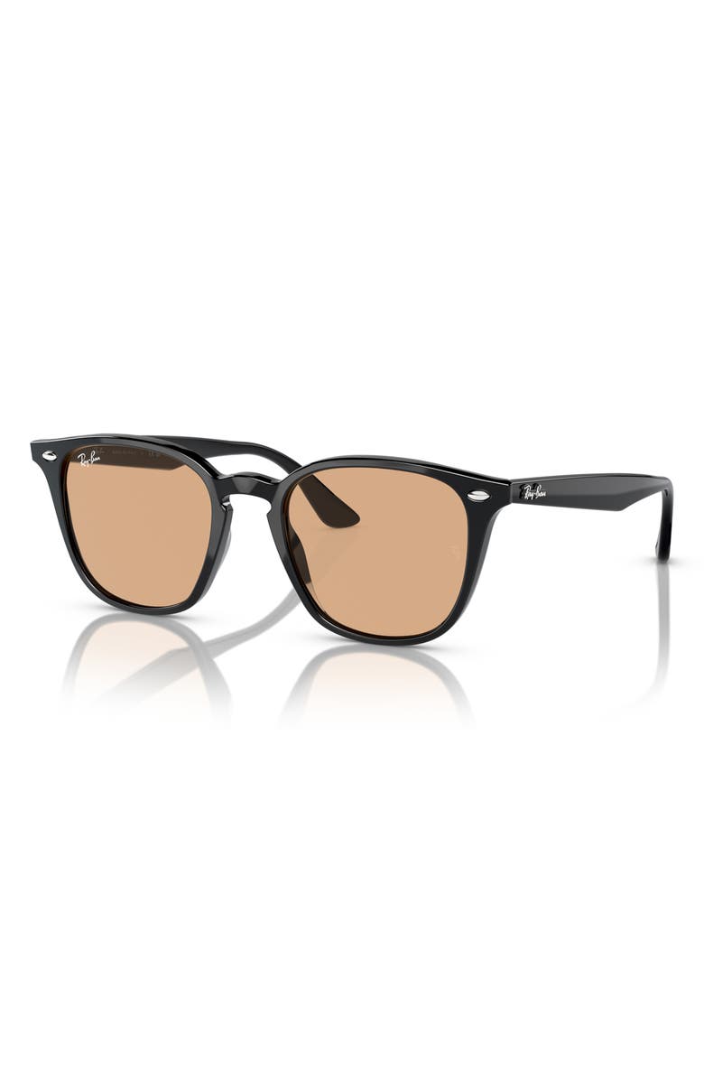 Ray-Ban 52mm Square Sunglasses, Alternate, color, Black / Brown