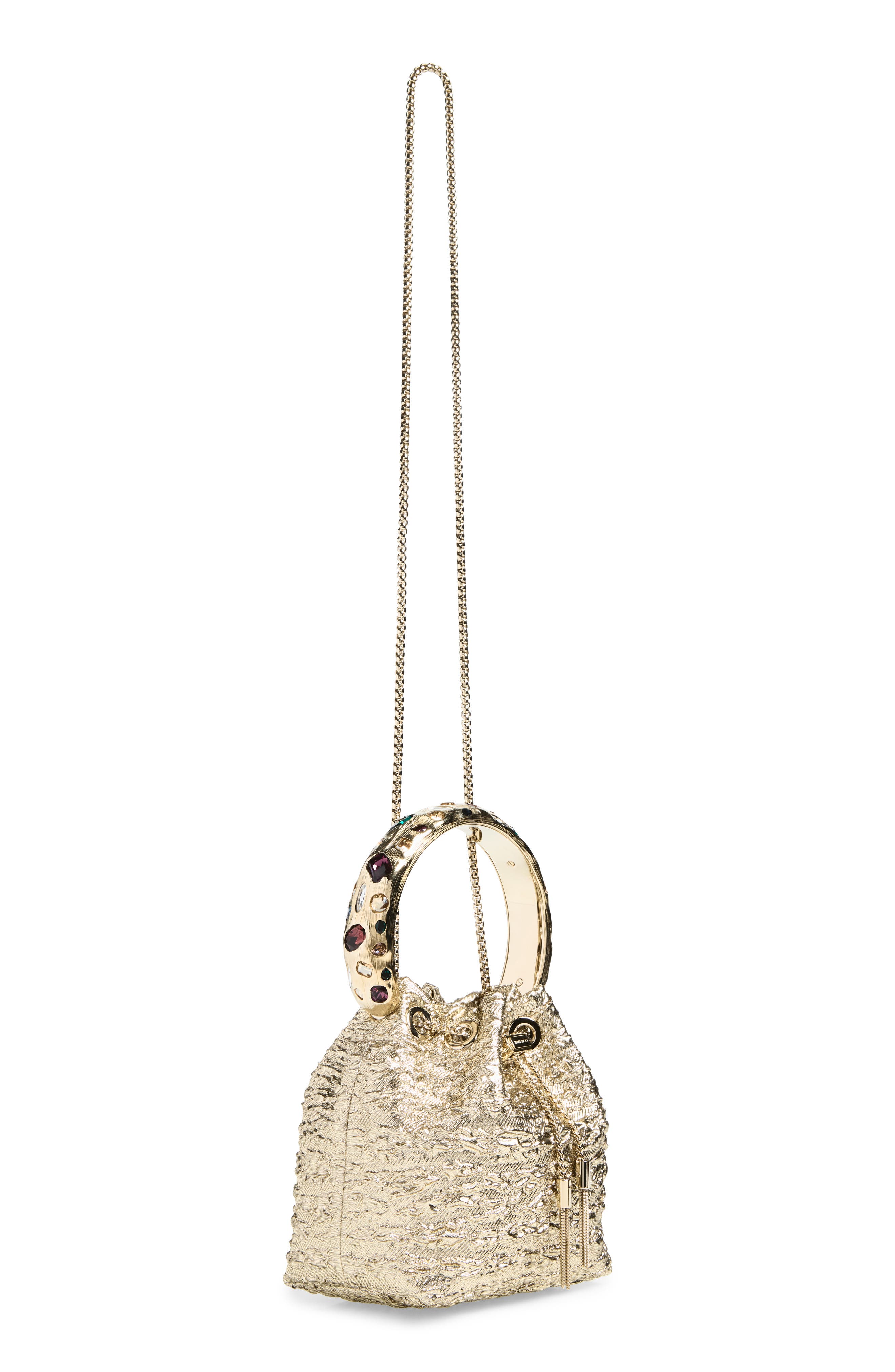 Bon Bon Puckered Metallic Jacquard Top Handle Bag, Alternate, color, GOLD/ MULTI/ GOLD