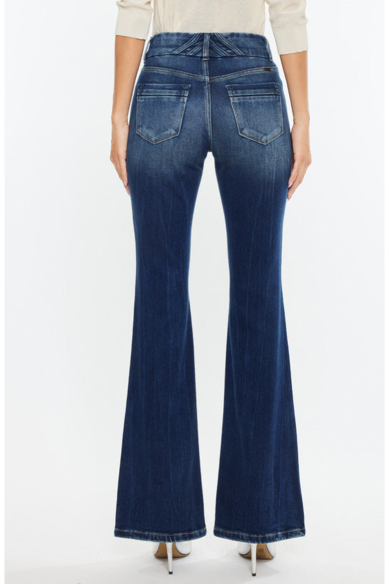 Michelle High Rise Flare Jeans, Alternate, color, Dark Wash