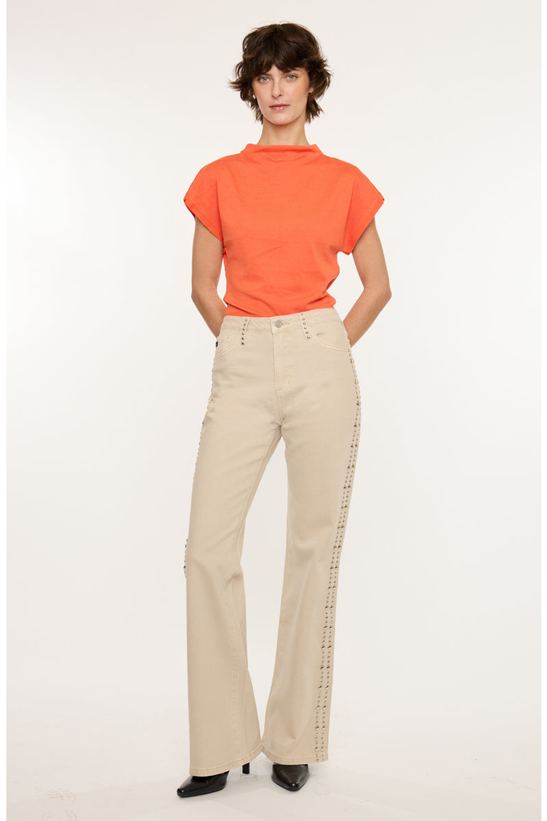 Gracelyn High Rise Wide Flare Jeans, Alternate, color, Ecru