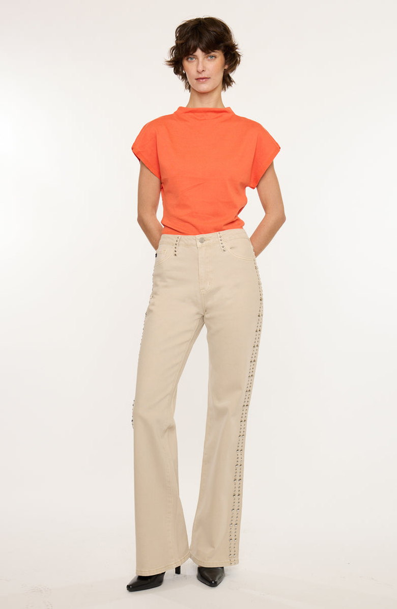 KanCan Gracelyn High Rise Wide Flare Jeans, Alternate, color, Ecru