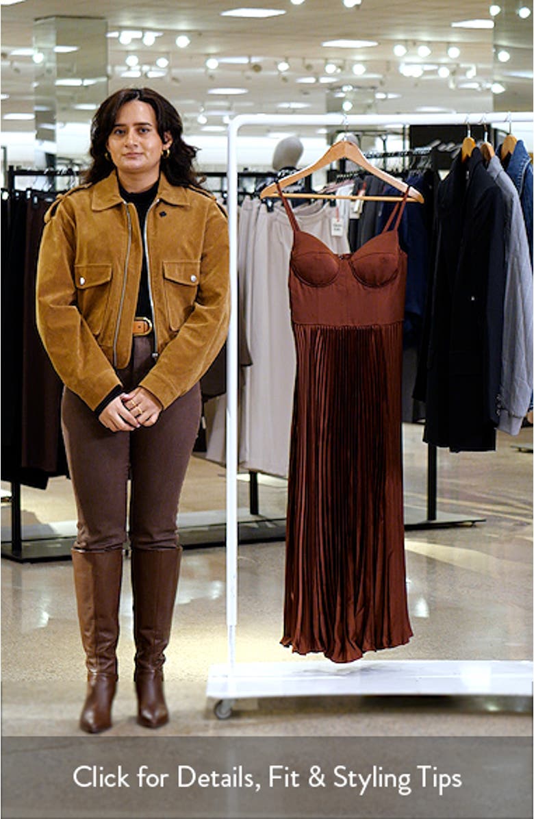 Elyssa Bustier Pleated Satin Dress, sales video thumbnail