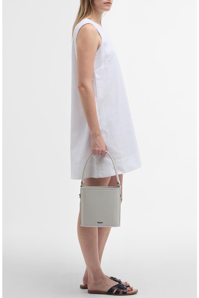 Lucy Sleeveless Cotton & Linen Minidress, Alternate, color, WHITE