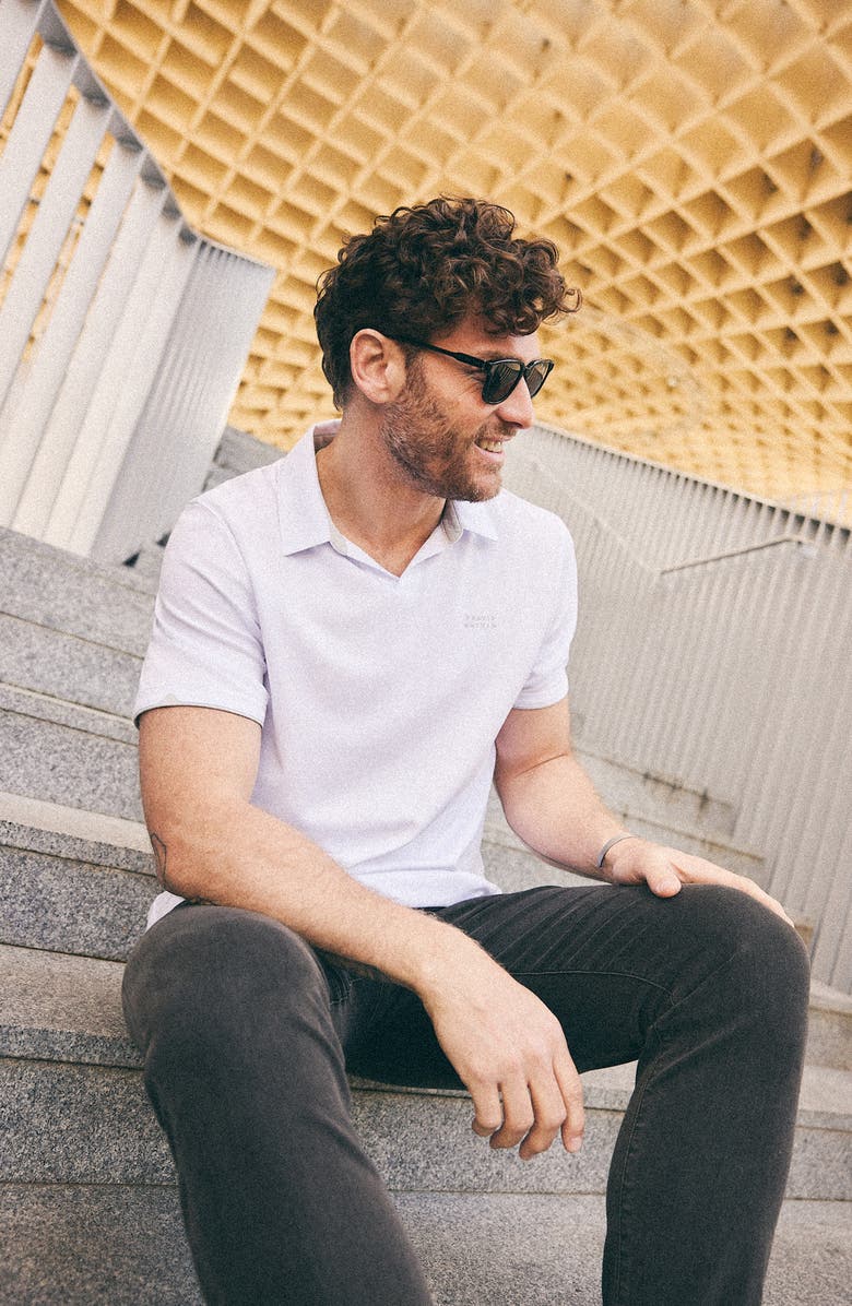 TravisMathew Late At Night Stretch Knit Polo, Alternate, color, White