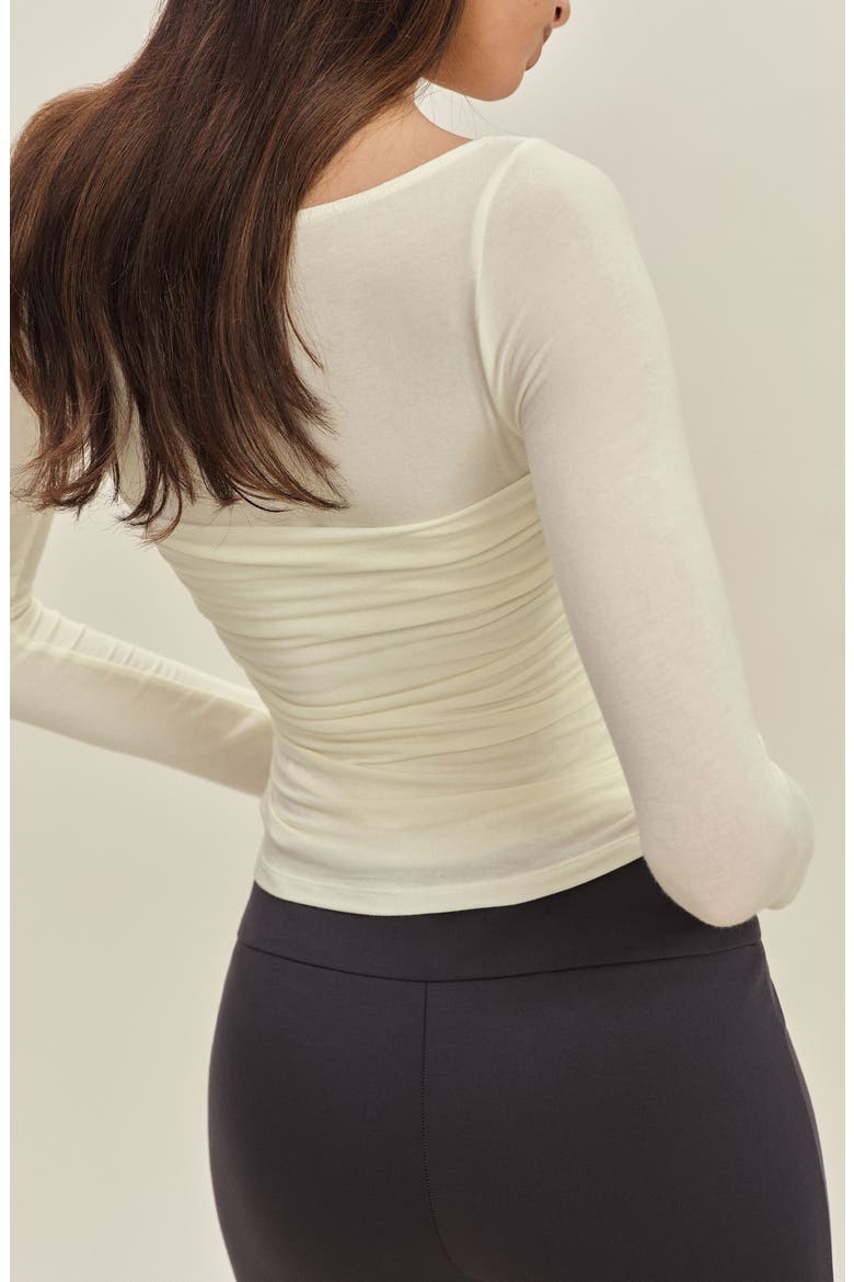 Julian Ruched Knit Top, Alternate, color, IVORY