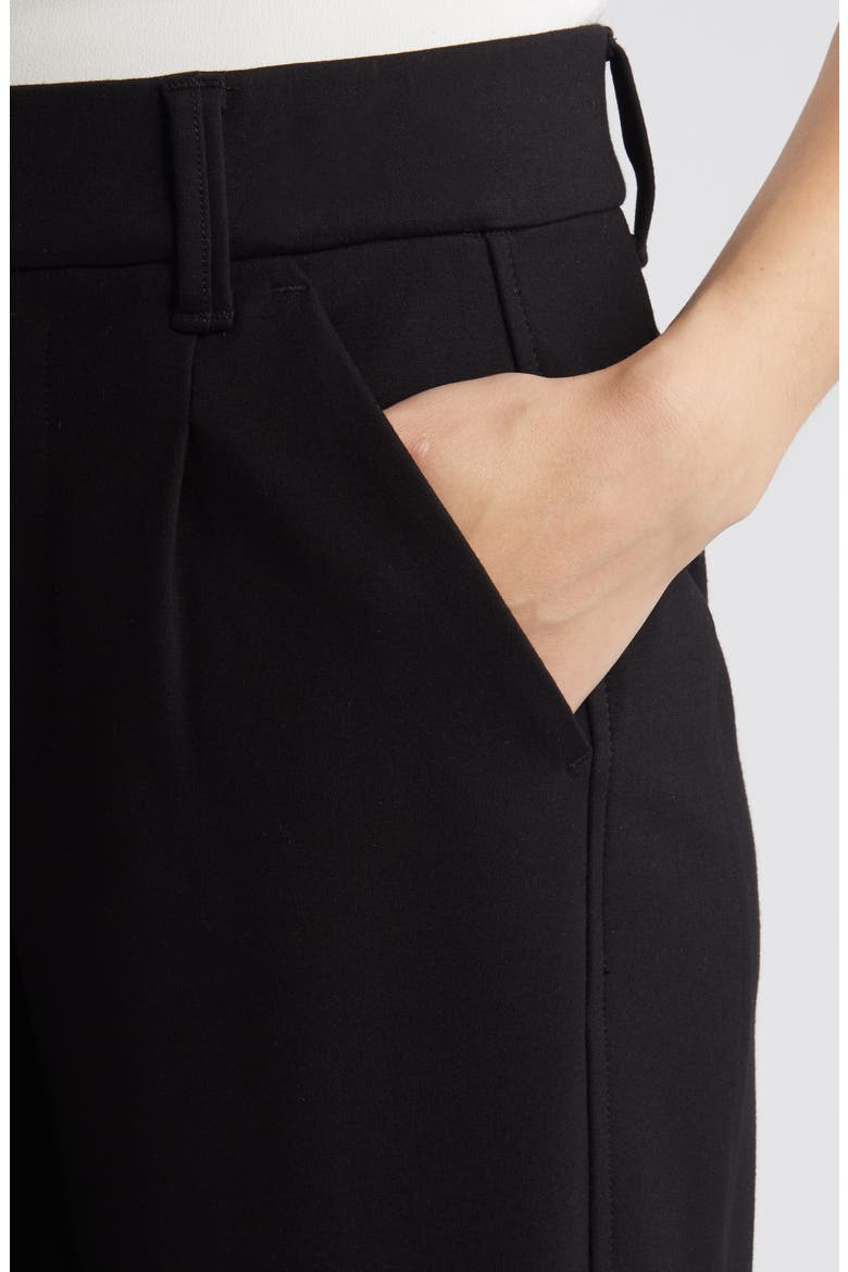 'Ab'Solution Skyrise Pleated Ankle Straight Leg Pants, Alternate, color, BLACK