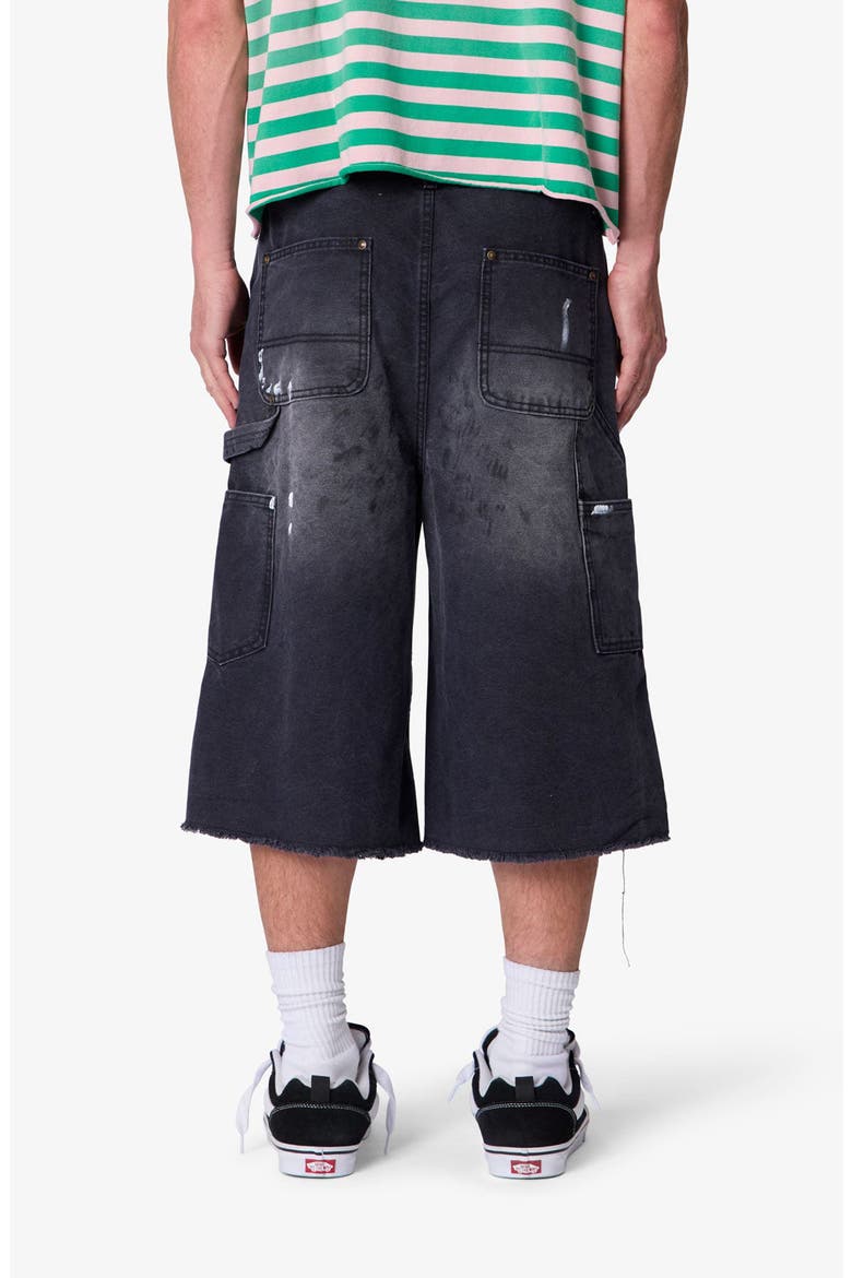 Ultra Baggy Distressed Work Shorts, Alternate, color, BLACK