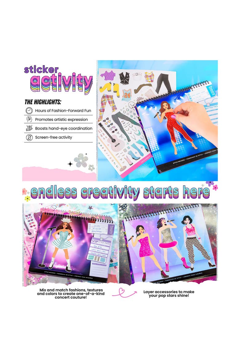 Sticker Stylist Fashion Set, Live in Concert, DIY Craft Kit, Alternate, color, Multicolored