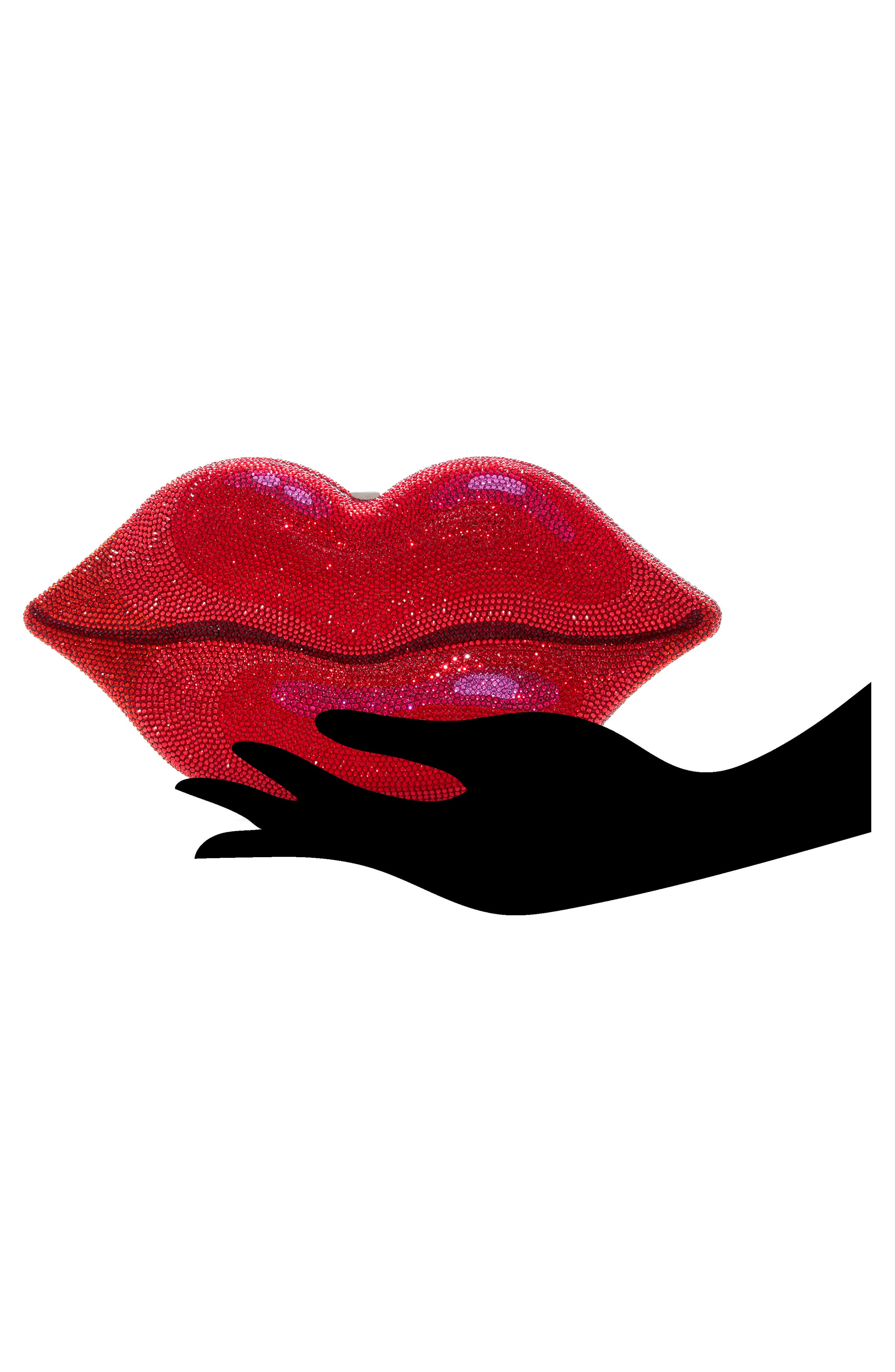 Judith Leiber Hot Lips Crystal Bag, Alternate, color, 