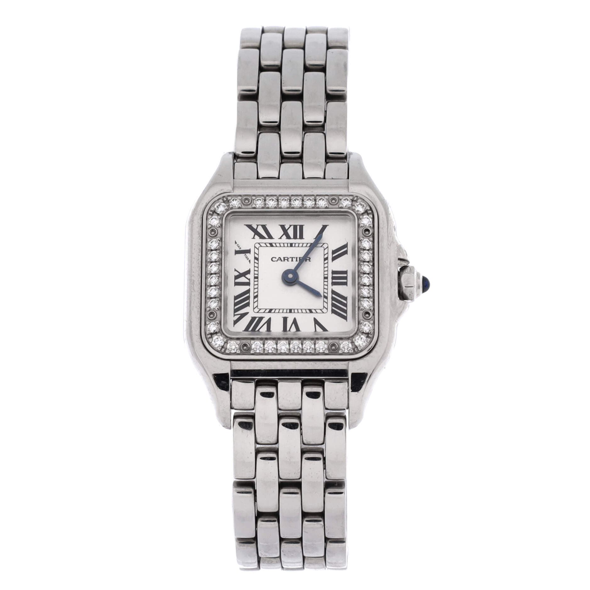 Panthere de Cartier Quartz Watch Stainless Steel with Diamond Bezel 22, Main, color, Metallic Silver