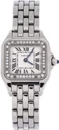 Pre-Owned Cartier Panthere de Cartier Quartz Watch Stainless Steel with Diamond Bezel 22