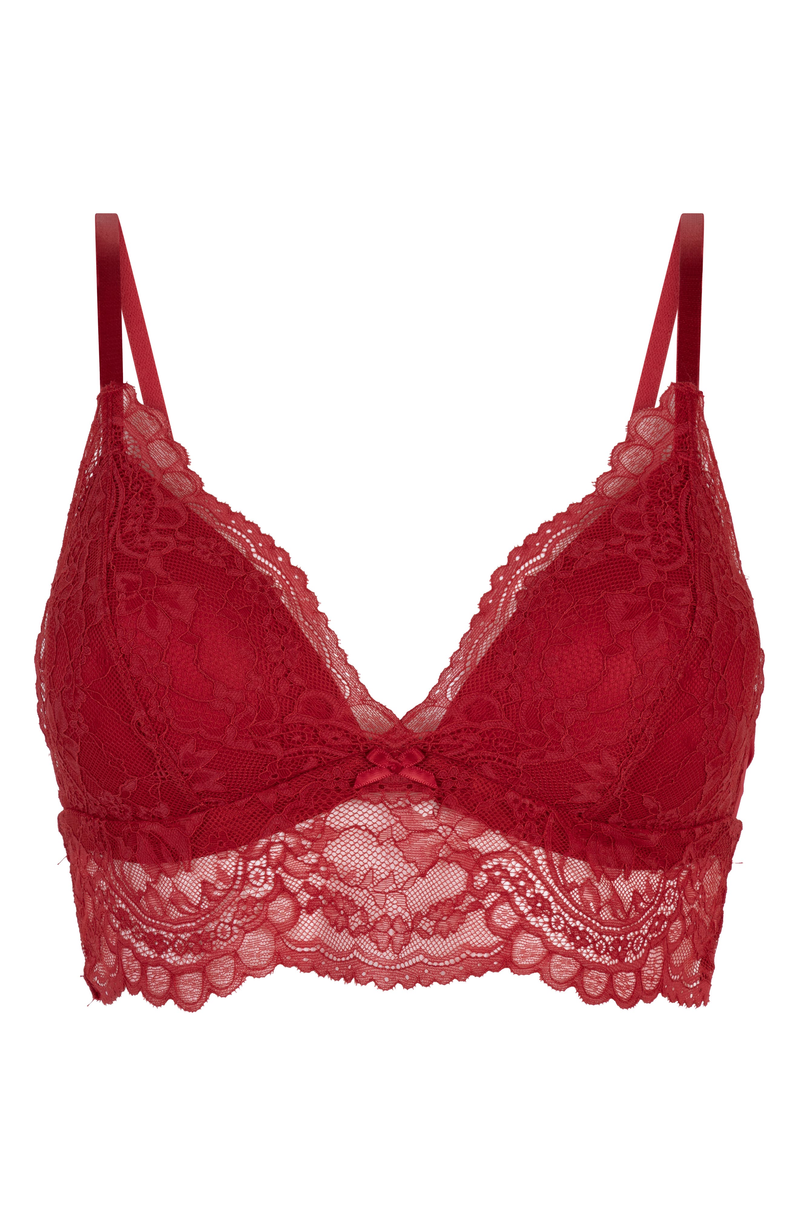 red sheer bralette