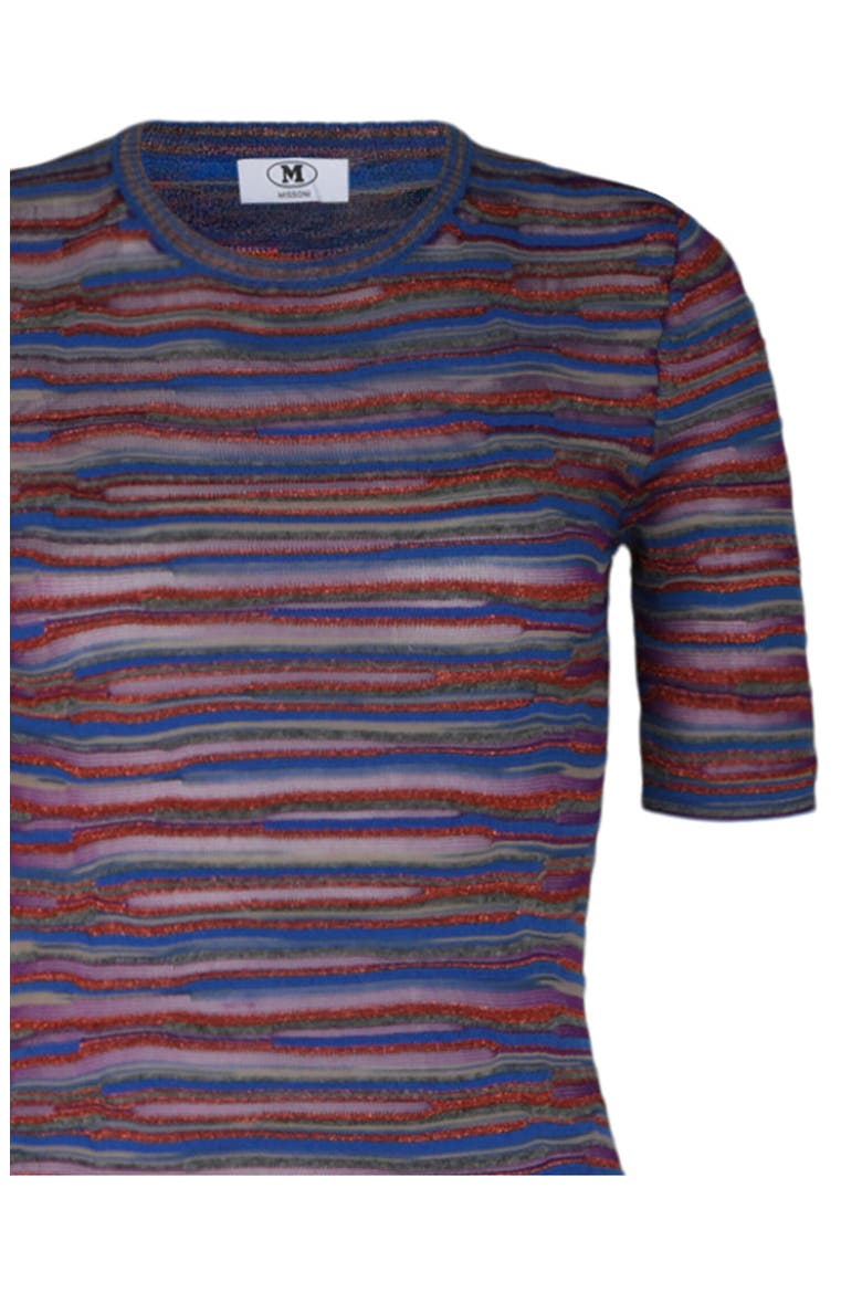 Stripe Short Sleeve Wool Blend Knit Dress, Alternate, color, MULTI PURPLE RED BLUE GREY