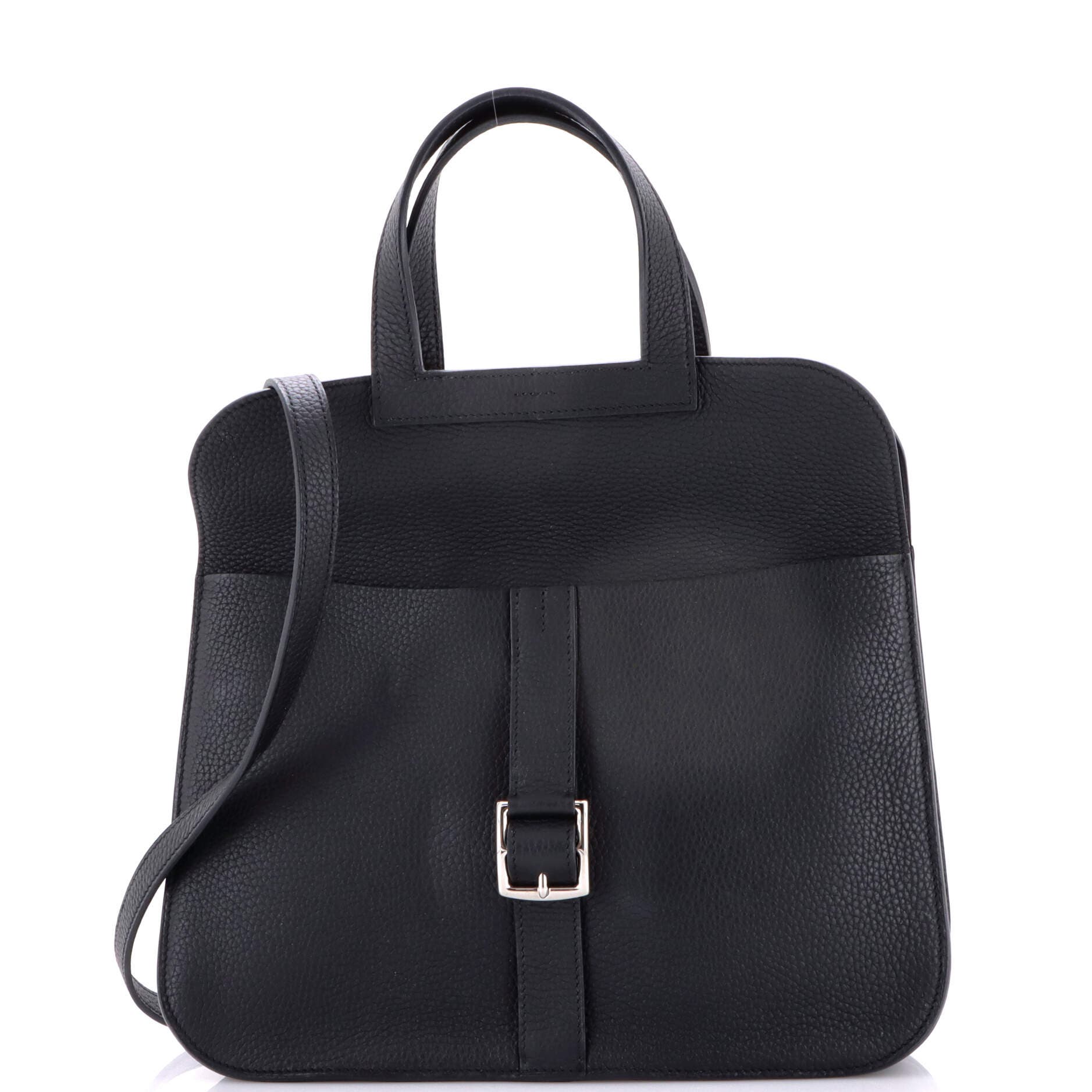 Pre-Owned Hermes Halzan Bag Clemence 31, Main, color, Noir
