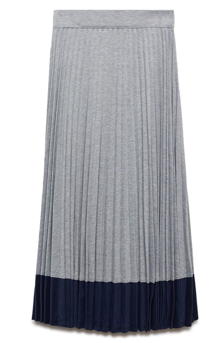 MANGO Border Pleated Midi Skirt, Alternate, color, 