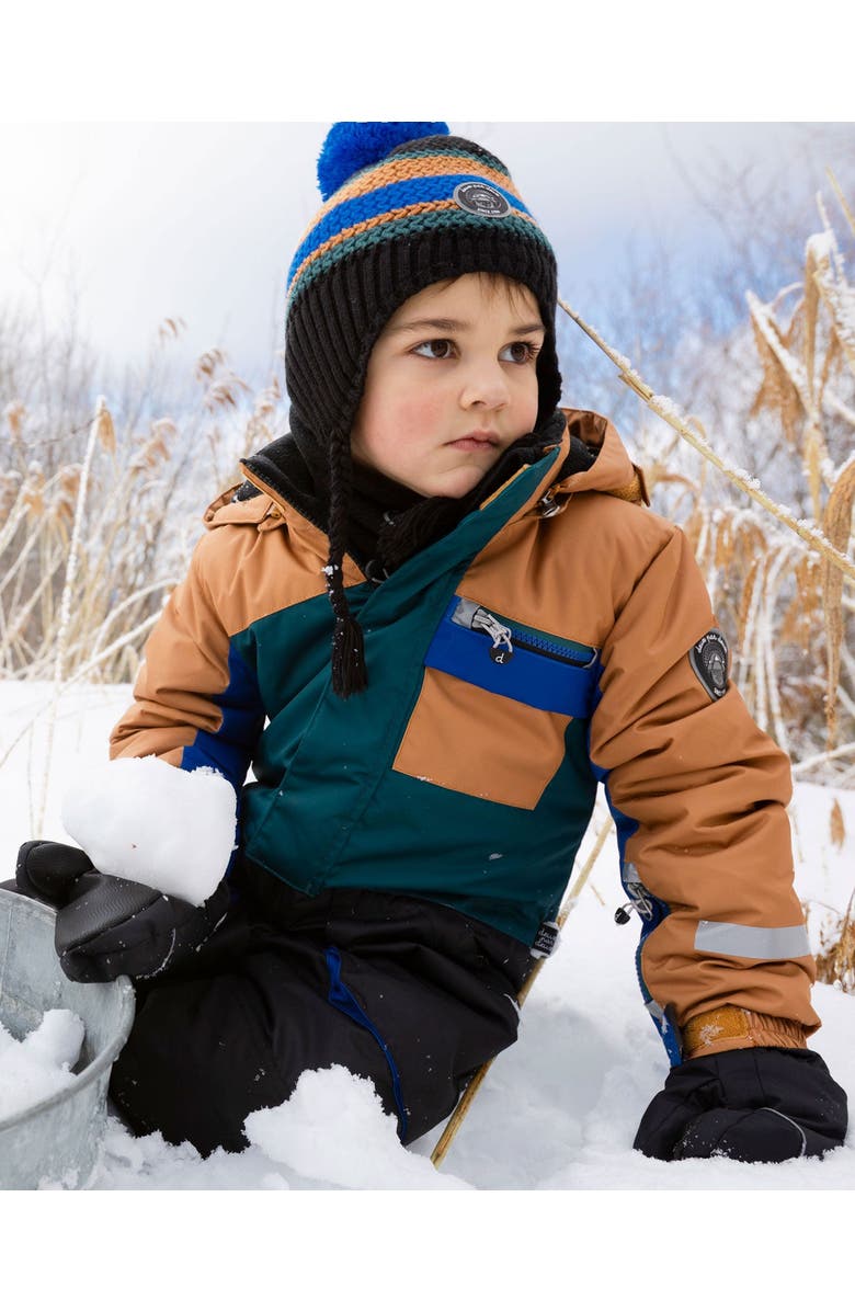 Deux par Deux One-Piece Play Snowsuit Colorblocked, Main, color, Black